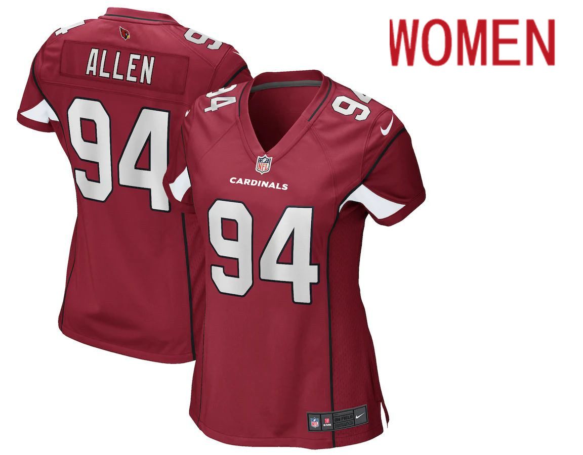 Women Arizona Cardinals #94 Zach Allen Nike Red Player Game NFL Jersey